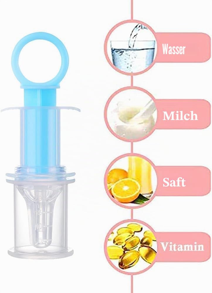 Pet Medicine Liquid Syringe Blue Soft Tip Plastic Feeding Tool for Puppy Dog Cat Kitten
