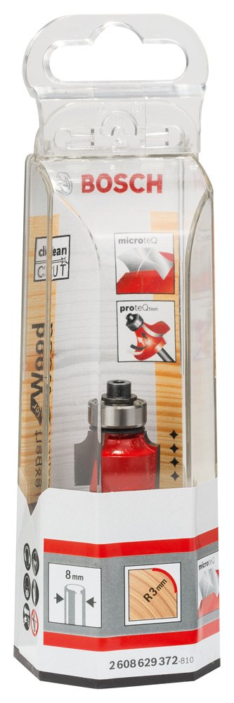 Bosch 2608629372"Expert Rounding Router Bit, Silver, 8 x 18.7 x 55 mm Ø 18,7mm