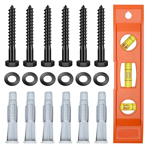 M8x65mm Lag Bolts for TV Wall Mount, TV Mount Screws Kit & 357Pcs Picture Hanging Kit, Assorted Picture Hangers Hardware Set with, Nails, Sawtooth Hangers, Hanging Wire D-Rings, Level, Metal