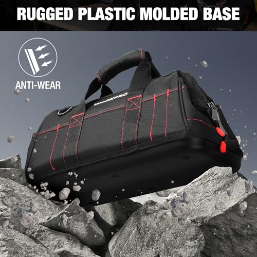WORKPRO 16-inch Close Top Wide Mouth Tool Storage Bag with Water Proof Rubber Base, W081022A, 16" 16inch