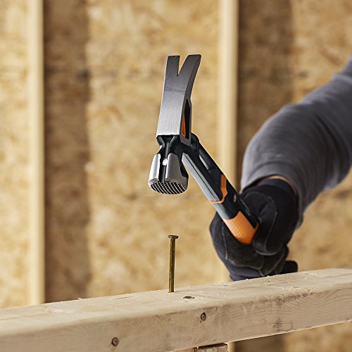 Fiskars Pro IsoCore 16" Milled-Face Framing Hammer with Rip Claw, 28oz Milled Face Framing 28 oz