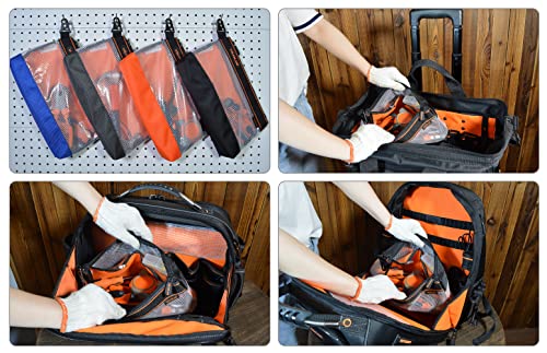 WELKINLAND Clear Tool Pouch, 4-Pack 12-Inch Zippered Tool Pouch