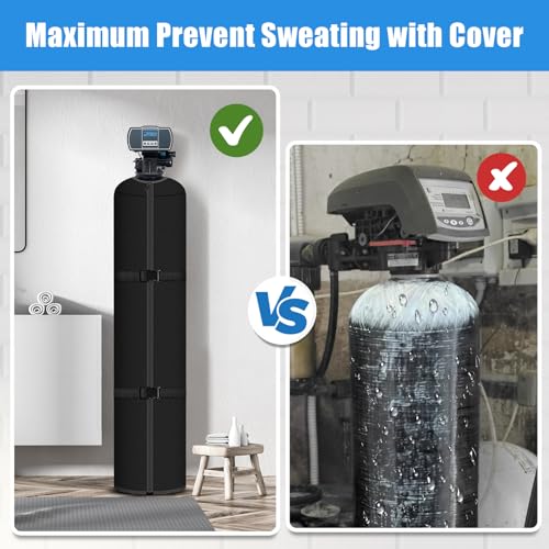 Neoprene Water Softener Tank Jacket Prevents Sweating, 12''D x 52''H, Black