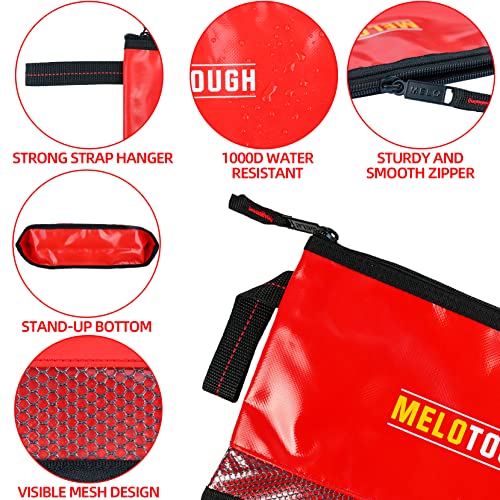 MELOTOUGH Multi Small Tool Pouch Small Tool Bag Zipper Bag Zipper Pouches + Waterproof Material 12 inch Zipper Tool Pouch 2 Pack, Multipurpose Tool Bag Carry Case For Small Tools - Storage Pouches