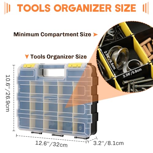34-Compartments Double Side Organizer Box (Yellow and Blue)