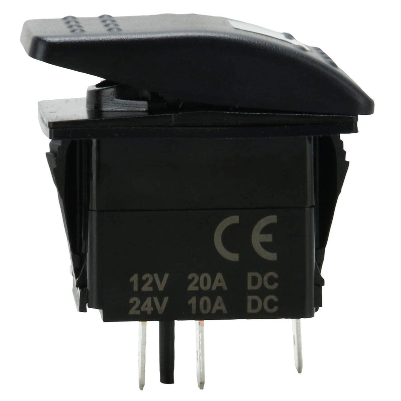 Amarine Made 2-Pack of 12v 20 Amp Waterproof LED On/Off Boat Marine SPST 3P Rocker Switch with Light (Green)