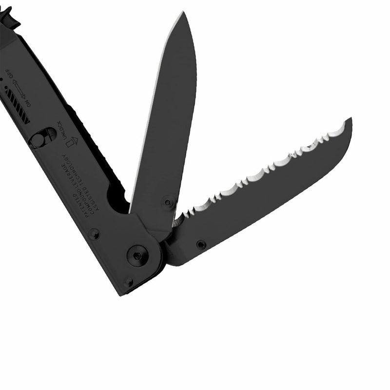 SOG Multi-Tool Pliers PowerAssist Pocket Knife with 16 Lightweight Specialty Tools and EDC Sheath (B66N-CP), Black