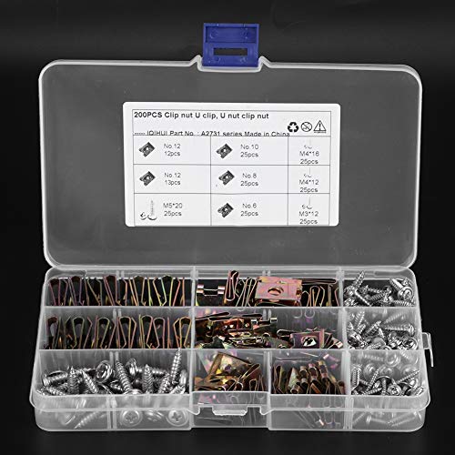 A2731 U Clip Screw Kit, 200Pcs M3-M5 Trim Fastener