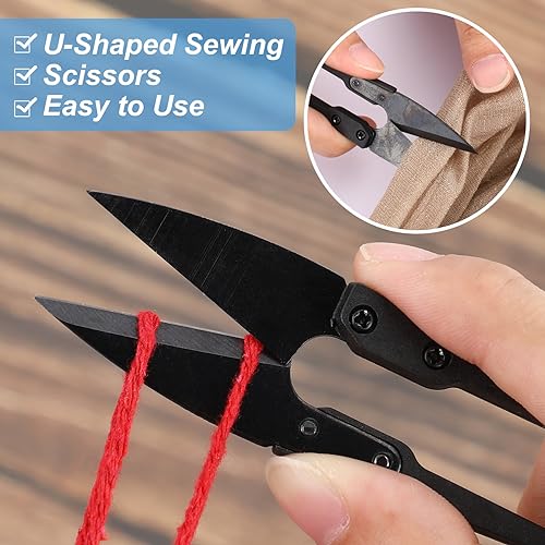 Therwen 48 Pieces Bonsai Pruning Scissors 4 Inch Sewing Scissors Bulk Leaves Trimmer Small Pruner Shears Bud U Shaped Garden Shears for Gardening Plants Flower Bonsai Trimming