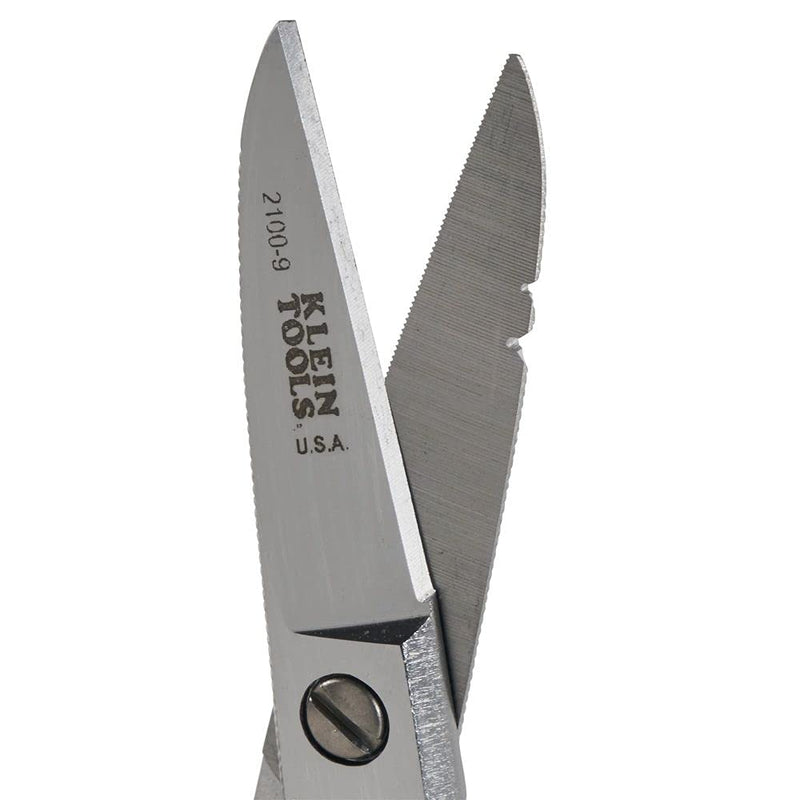 Klein Tools 2100-9 Stainless Steel Electrician's Scissors with Stripping Notches, 5-1/4-Inch (Pack of 2) 1 Count (Pack of 2)