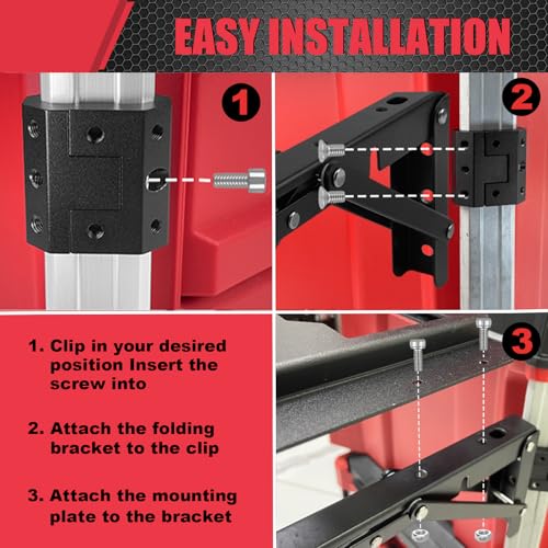 Folding Side Storage Mount Compatible with Milwaukee PACKOUT Tool Box System, Foldable Side Organizer Holder for Compact Tool Boxes, Organizers, Backpacks & Tool Pouches,Aluminum Aluminum