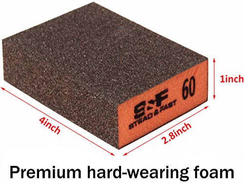 S&F STEAD & FAST Sanding Block 10 pcs with Tack Cloth, 60 80 120 180 220 320/15-Pack Painters Tack Cloth for Painting
