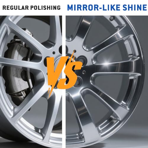 8" Fine White Airway Buffing Wheel with 5/8" Arbor Hub & 5-Color Polishing Compound Set, Complete Final Mirror Finish Polishing Kit for Aluminum Truck Wheels, Rims, Chrome, Stainless Steel