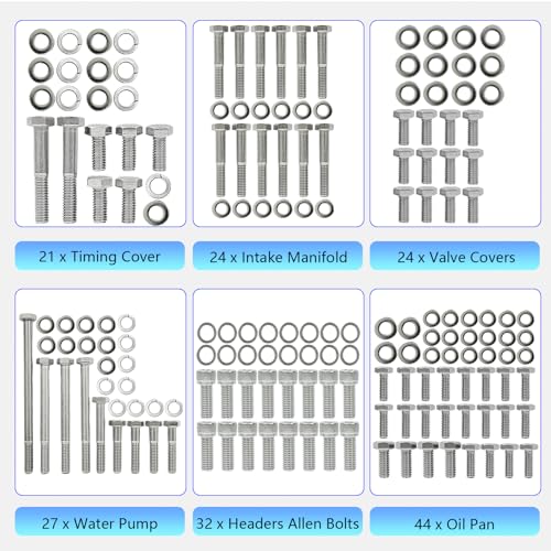 Bolt Kit for Ford 260 289 302 Small Block V8 Carbureted Engine 1985 & Older
