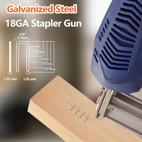 2000-Count 18 Gauge 1/4" Narrow Crown Staples 1-1/2" Leg Galvanized 1-1/2" yellow