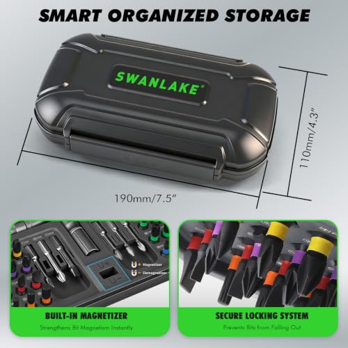 46 in 1 Magnetic Ratchet Screwdriver Set, Multi-Bit Screwdriver Kit, Nut Driver Set, Detachable Ratchet Handle with Storage Case, Repair Tool Kit for Furniture, Computer, Bicycle 46-in-1 Screwdriver Set