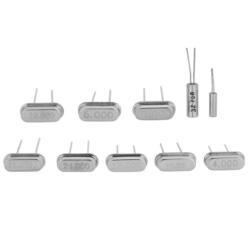 Akozon Quartz Oscillators 50pcs Quartz Oscillator 10Value 32.768KHz -24MHz DIY Quartz Oscillator Quartz Assorted Kit Set