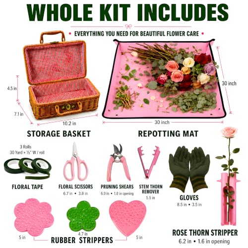 Floral Arrangement Kit with Mat and Basket, Wedding Bouquet DIY Supplies