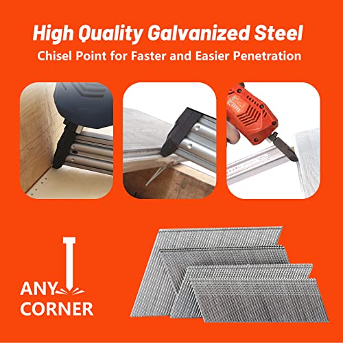 16 Gauge 20 Degree Angled Finish Nails 1-3/4" 2000-Pack Galvanized 1-3/4"-2000 pcs