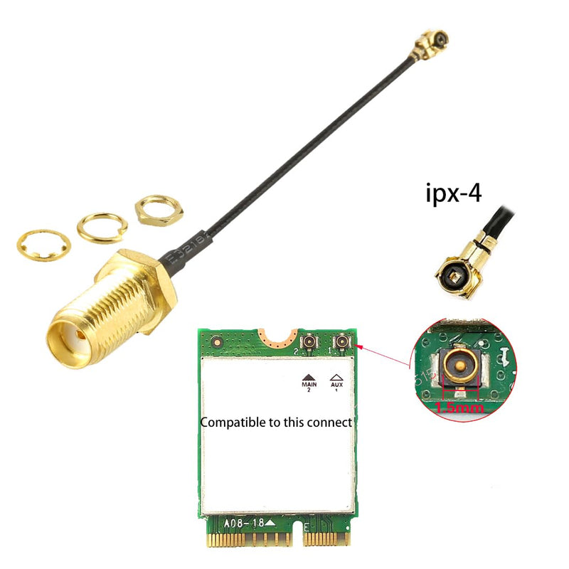 HiLetgo 2pcs 2.4G WiFi Antenna SMA to U.FL-4 2.4GHz 3dBi Antenna U.fl-4 to RP SMA Male for ZigBee Router 90 Degrees Right Angle Folded Lead 15CM