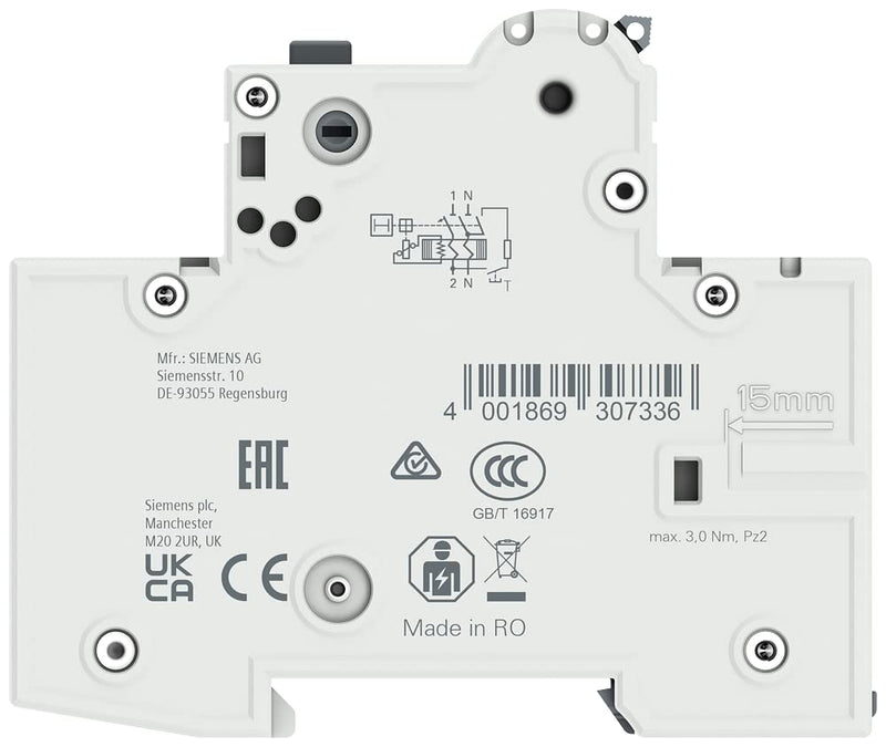 Siemens 5SU13566KK16 FI/LS switch RCBO 1P+N 6kA TypA 30mA B16 230V