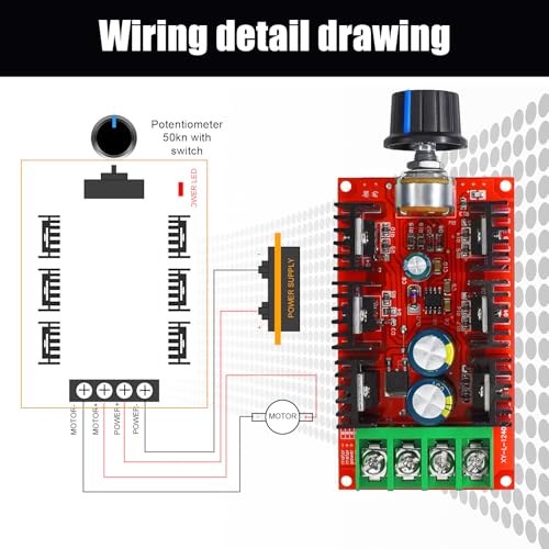 PWM Speed Controller DC 9-50V 40A 2000W, Motor Controller with Continuous Control & Overcurrent Protection, Signal Generator for Brush Motor, Speed Controller for LED Dimming & Fan Control