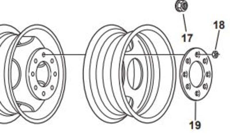 Wheel Retaining Tension Ring for 8K-12K Axles. 8 5/8" Cone Nuts Included.