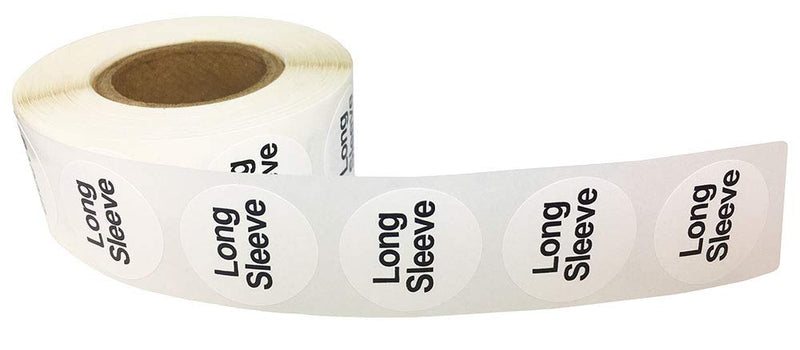 White Circle Long Sleeve Clothing Size Stickers for Retail Apparel 0.75 Inch 500 Total Adhesive Labels 3/4" Circle