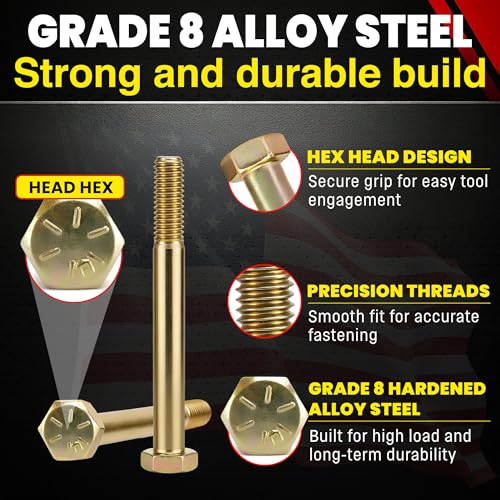 Chenango Supply 5/16-18 x 3" Grade 8 Hex Head Bolts 5/16-18x3 (50pcs)