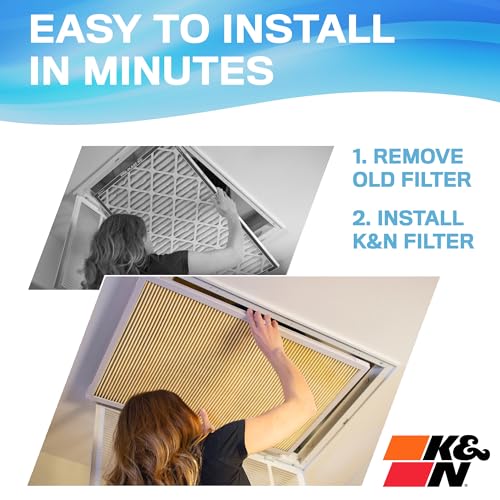 K&N 16x25x1 Air Filter, Merv 11, Washable Air Filter, the Last Furnace Filter You Will Ever Buy, Breathe Safely at Home or in the Office (Actual Dimensions .8 x 24.6 x 15.6 inches),1 Count (Pack of 1) 15.6" x 24.6" x 0.8"