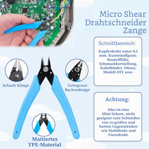 Desoldering Pump, Lead-Free Solder Wire, Micro Shear Wire Cutter Pliers, Desoldering Wire, 5-Piece Desoldering Pump Set, for Repair, Electric Soldering, DIY