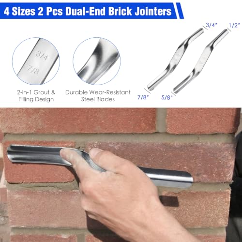 7-Size Brick Jointing Tools & 20 Pcs Masonry Mortar Grout Bags Kit