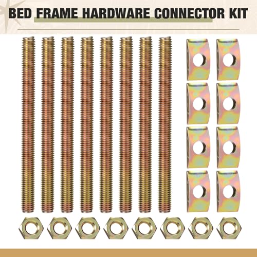 Tandefio 12 Sets Bed Frame Hardware Connectors Bolts Nuts, Double Ended