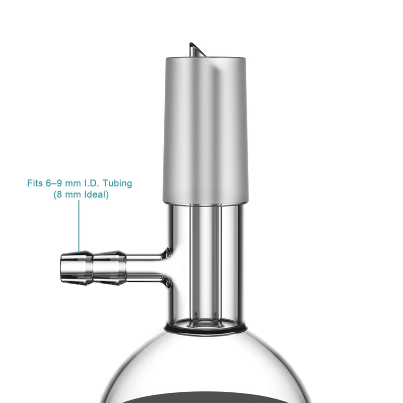 StonyLab Borosilicate Glass Buchner Filtering Funnel with Coarse Frit(G1), 76mm Inner-Diameter, 80mm Depth, with 24/40 Standard Taper Inner Joint and Vacuum Serrated Tubulation (250ml) 250 mL