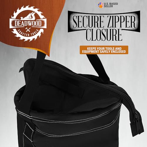 Deadwood Crafted Tools Tool Bag - 150 Pound Capacity Canvas Bucket Lineman Bag - Bucket Truck Accessories Aerial Grunt Bag Utility Sack for Welders, Ironworkers, and Lineman