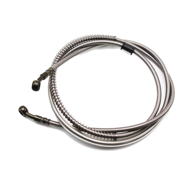 PRO BAT 86" Braided Hydraulic Brake Hose Line Pipeline For Chinese GY6 Scooter ATV Dirt Bike Go Kart 10mm Banjo Ends Gray 86"/220cm