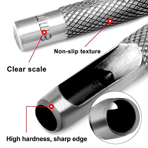 Round Steel Hollow Punch Set 15Pcs 3-25mm Leather Craft Tool
