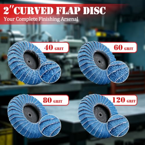 24PCS Curved Flap Disc, 2 Inch 120 Grit Sanding Discs for Metal Polishing 24P 120Grit