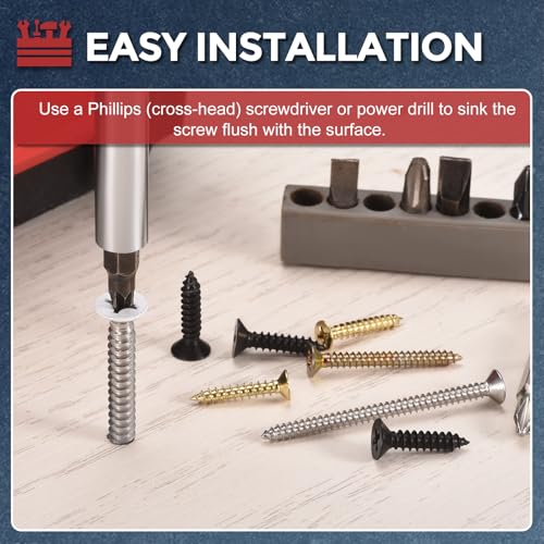 800Pcs Phillips Wood Screws Assortment Kit #8x5/8-2" 304 SS Silver #8x5/8" to 2" 800