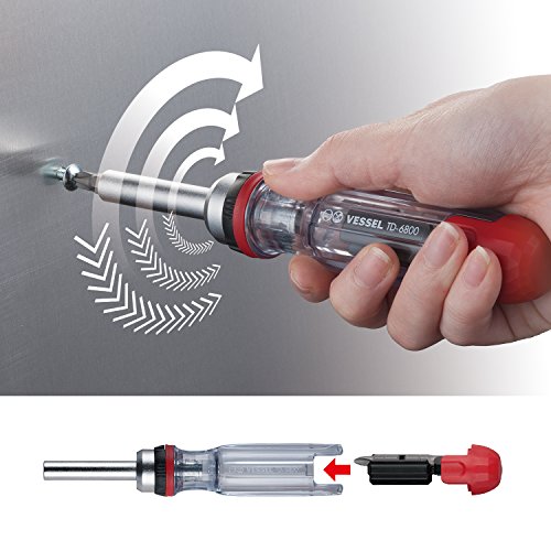 VESSEL CRYSTALINE Ratchet Screwdriver with Insert Bit SET (+, TORX, HEX (16 PC. SETJ)) +, -, Torx, Hex (16 Pc. Setj)