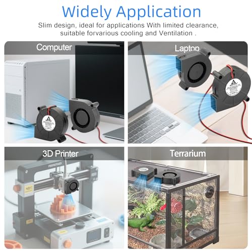 GDSTIME 50mm 5015 blower fan 24V 3D Printer Cooling Turbine Fan 2pcs 24V 5015B 6000RPM
