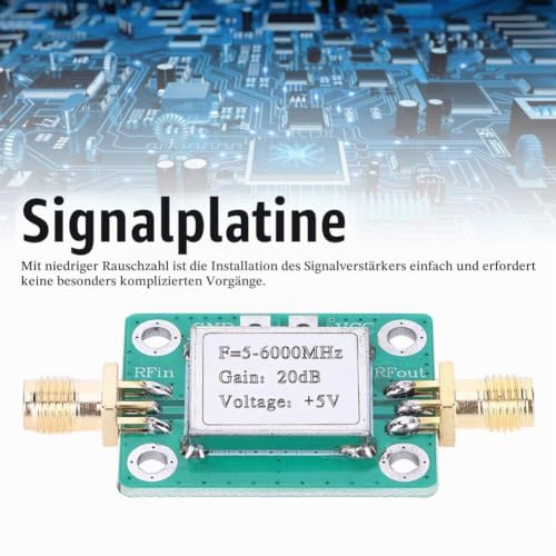 RF Power Amplifier, 5M-6GHz 20dB Low Gain Ultra Broadband Amplifier Signal Module LNA Board Module for FM Radio Walkie Talkie Wifi