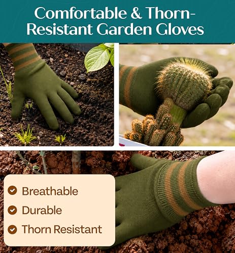 Heavy Duty Gardening Tools - Gardening Gifts for Women, Men, Mom, Dad - Durable, Ergonomic Garden Tools Set (Floral) Floral