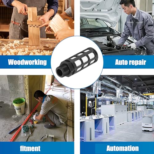 Pneumatic Silencer G 1/2 Pack of 8 | Compressed air silencer plastic air compressor exhaust industrial quality (G1/2) G1/2