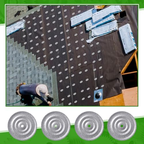 Shimeyao 100 Pcs Roofing Insulation Barbed Plates Galvanized Metal Membrane Stress Plates Corrosion Resistant Fasteners for Roof System Attachment to Steel and Wood Roof Decks (3 Inch,Plate) 3 Inch Plate
