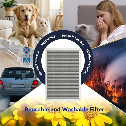 16x25x1 Reusable Air Filter, Electrostatic, Washable Lasts a Lifetime, Breathe Fresher Air in Home and Office HVAC AC Furnace Systems, Merv 8 (Actual Size: 15.5x24.65x0.82 Inch) 24.6" x 15.7" x 1"