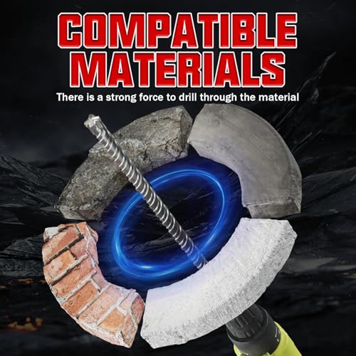 CSOOM SDS Plus Rotary Hammer Drill Bit 1-1/8"x18.11", Professional Concrete Drill Bit for Concrete, Brick, Stone and Cement Walls 1-1/8"x18.11"