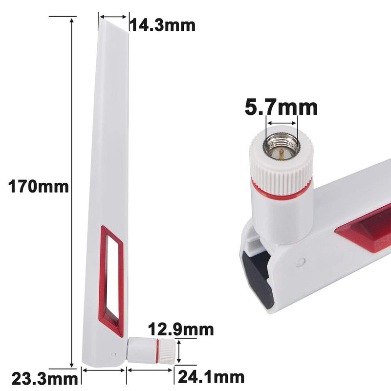 Onelinkmore Dual Band WiFi Antenna 2.4G 5G 5.8GHz Router Antenna SMA Male Universal Antenna for PC Desktop FPV Drone PS4 ASUS AC88U AC87U Antennas WLAN WiFi Antenne Booster Pack of 2