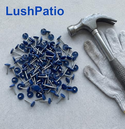 Plastic-Cap-Roofing-Nails-Round-Electro-Galvanized Nails 1 1/4 Inch,500 PCS 500