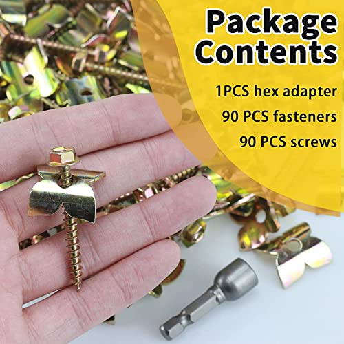 Steel Fence Staple 1.8in 95PCS, Reusable Mesh Nails for Softwood 1.9IN*95PCS